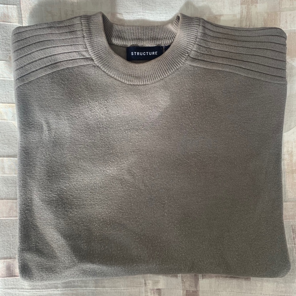 Structure - Men’s ribbed gray sweater (Small)